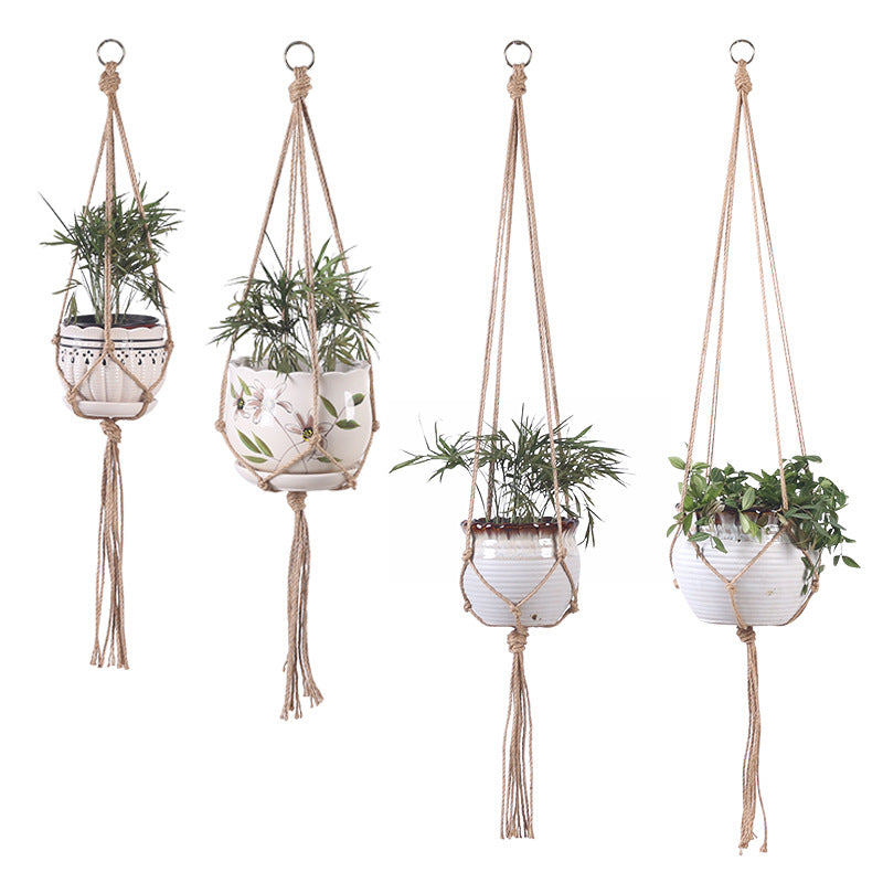 Hand-Woven Jute Plant Hanging Basket