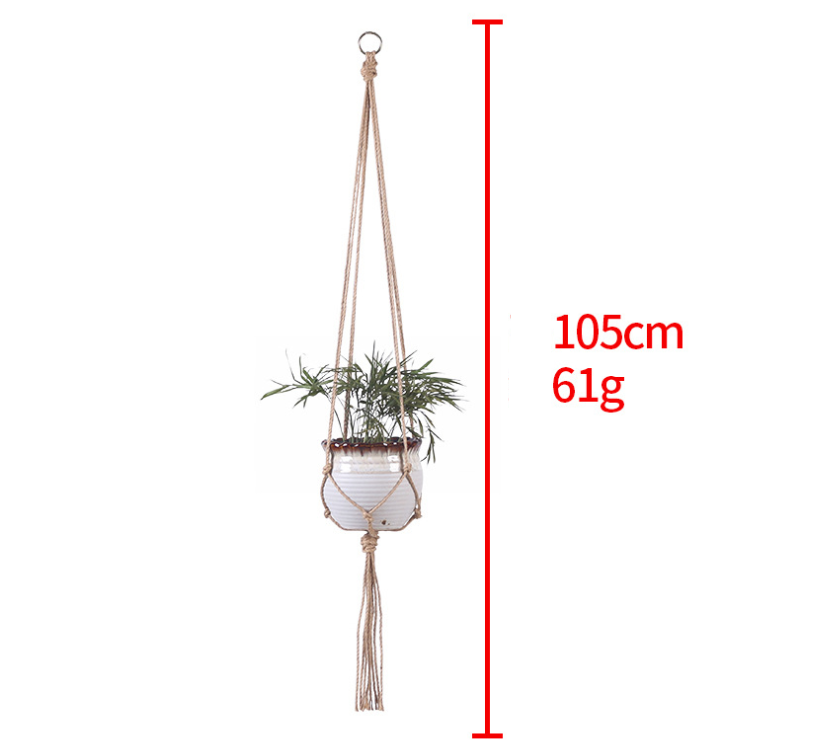 Hand-Woven Jute Plant Hanging Basket