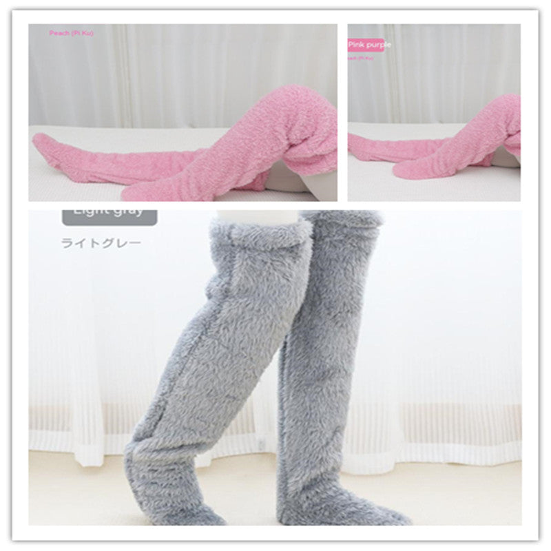 Cotton Fuzzy Over-Knee Socks