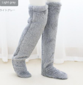 Cotton Fuzzy Over-Knee Socks