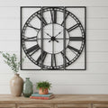 60" Round and Square Industrial Style Wall Clock