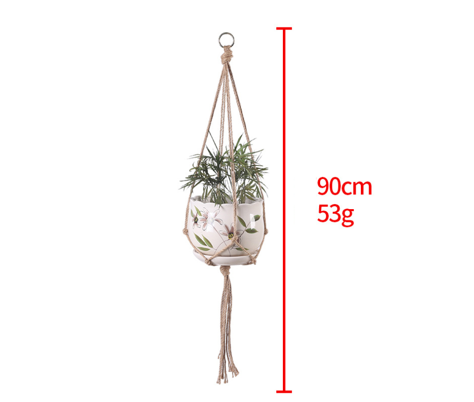 Hand-Woven Jute Plant Hanging Basket
