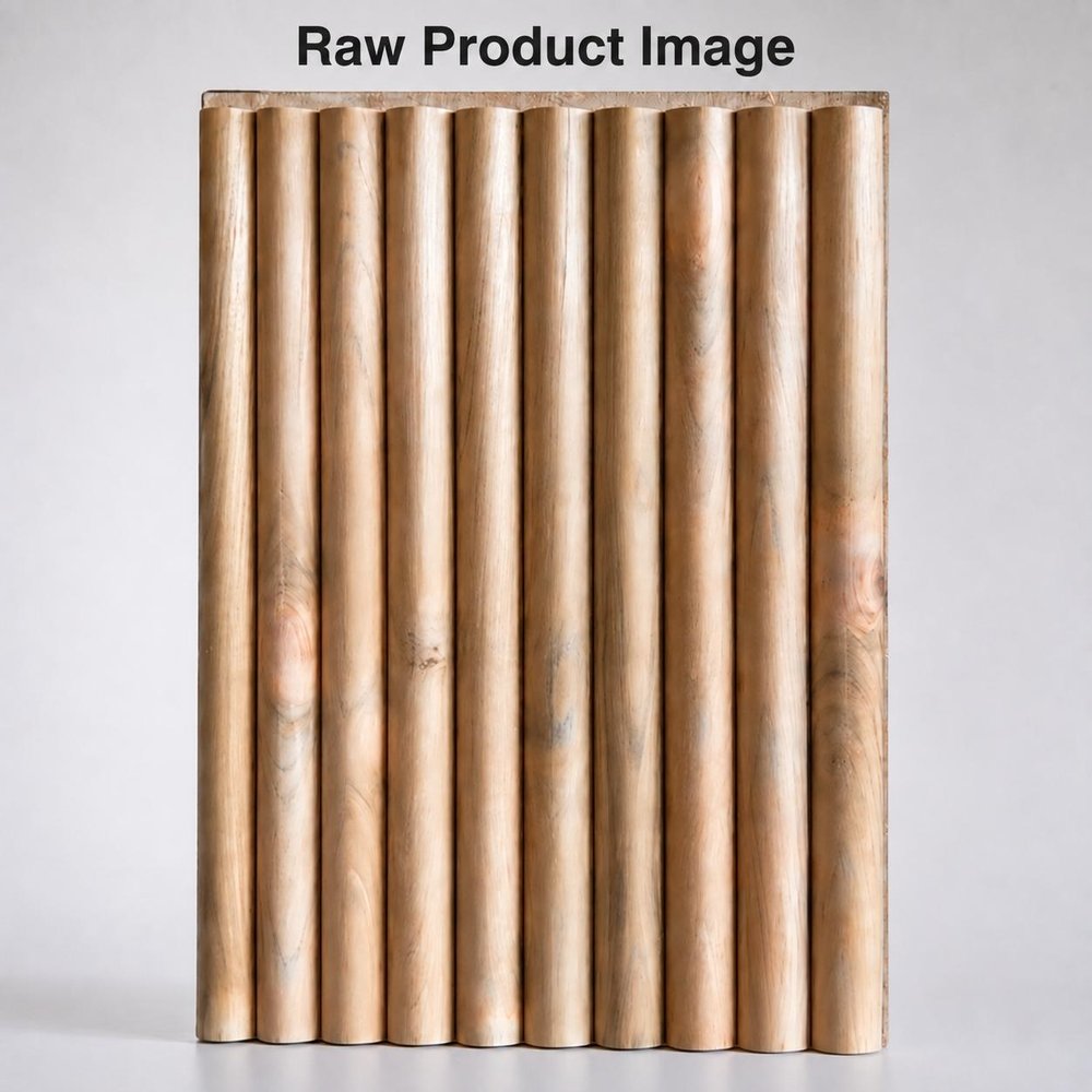 Brown 3D Embossed Striped Teak Reclaimed Wood Decorative Wall Panels