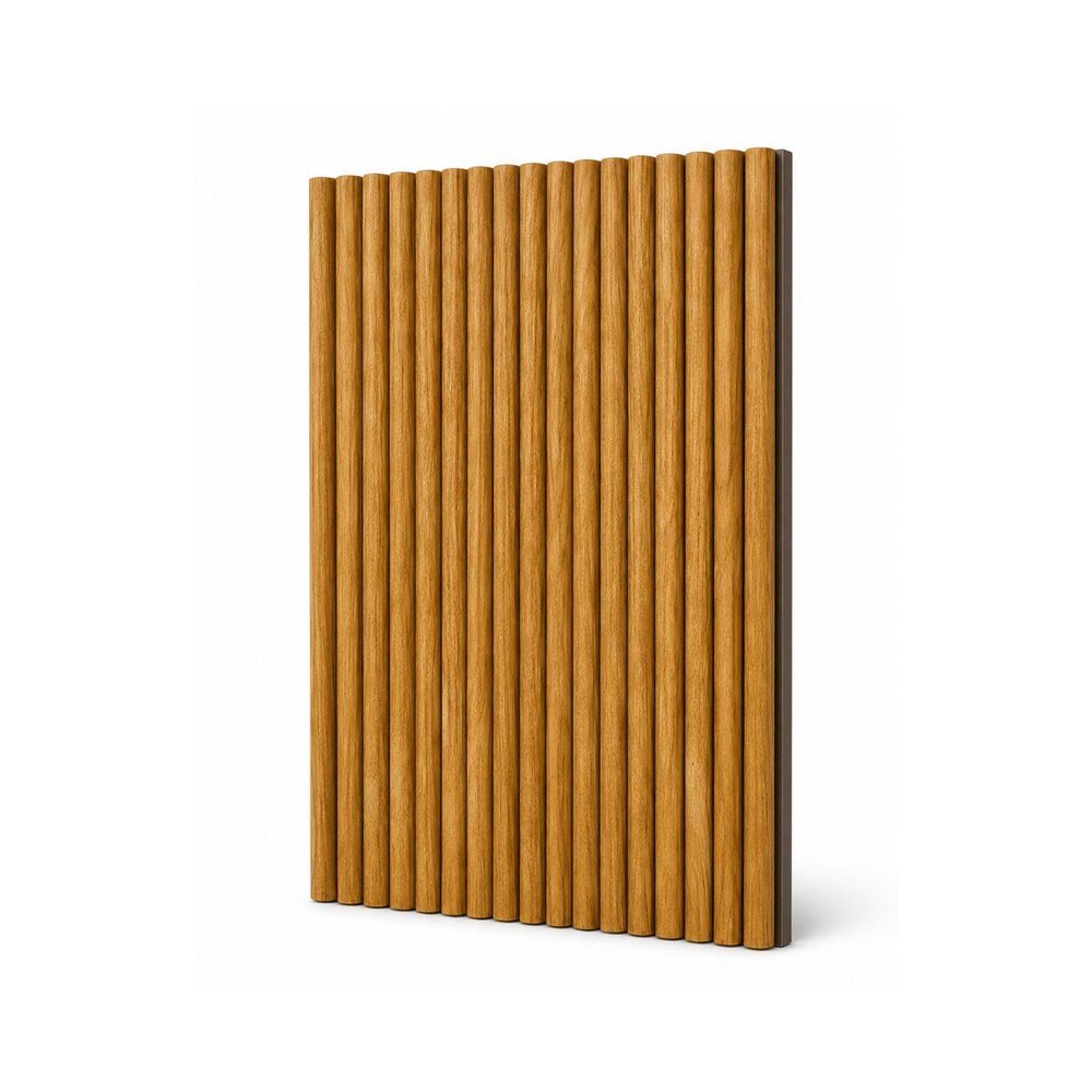 Brown 3D Embossed Striped Teak Reclaimed Wood Decorative Wall Panels