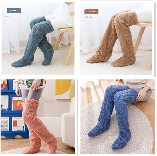 Cotton Fuzzy Over-Knee Socks