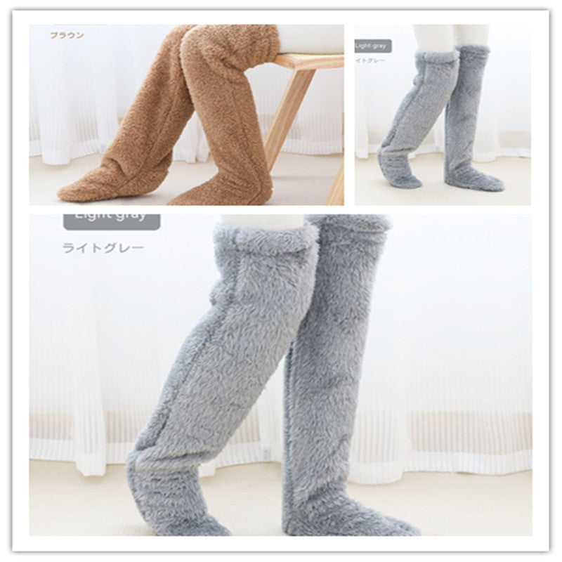 Cotton Fuzzy Over-Knee Socks