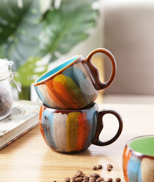 Ceramic Mug with Lid and Spoon, 350ml, image 1