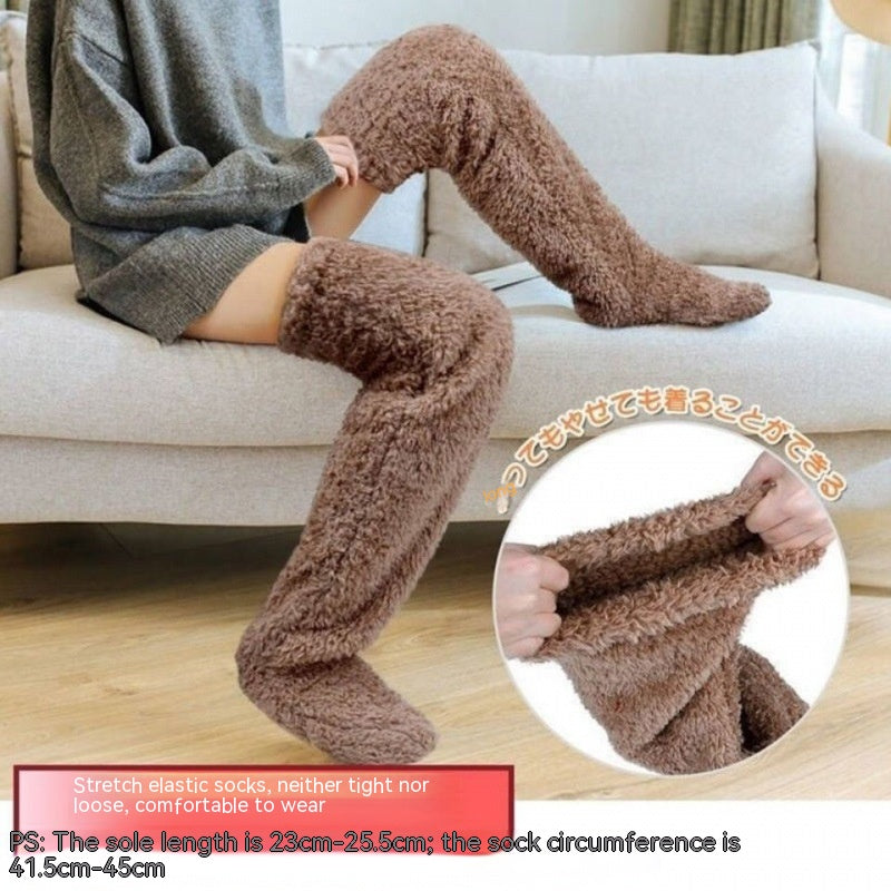 Cotton Fuzzy Over-Knee Socks
