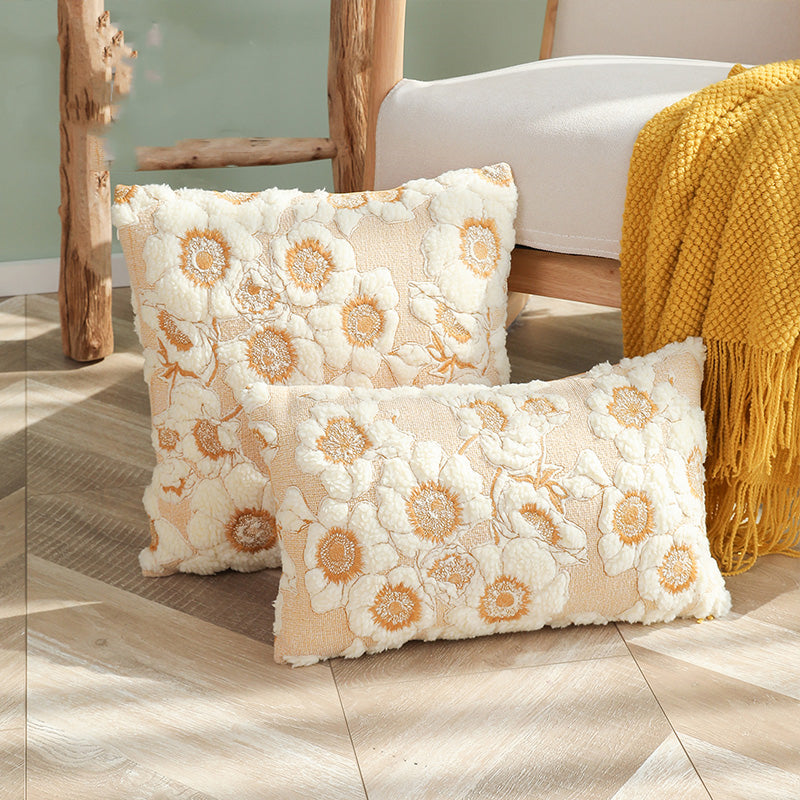 Sunflower Cotton Throw Pillow Cover