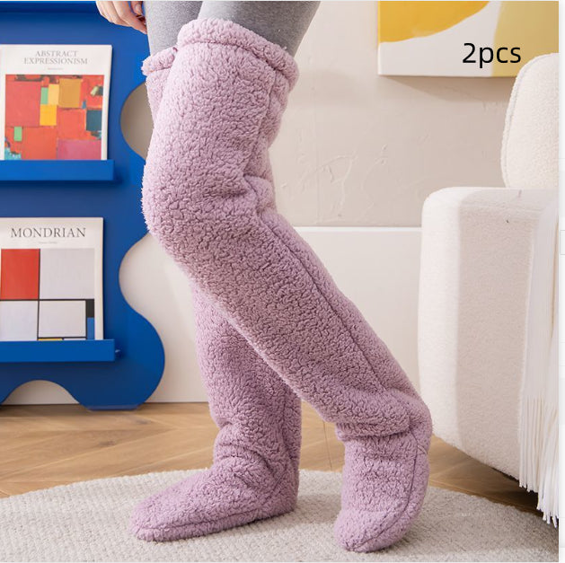 Cotton Fuzzy Over-Knee Socks