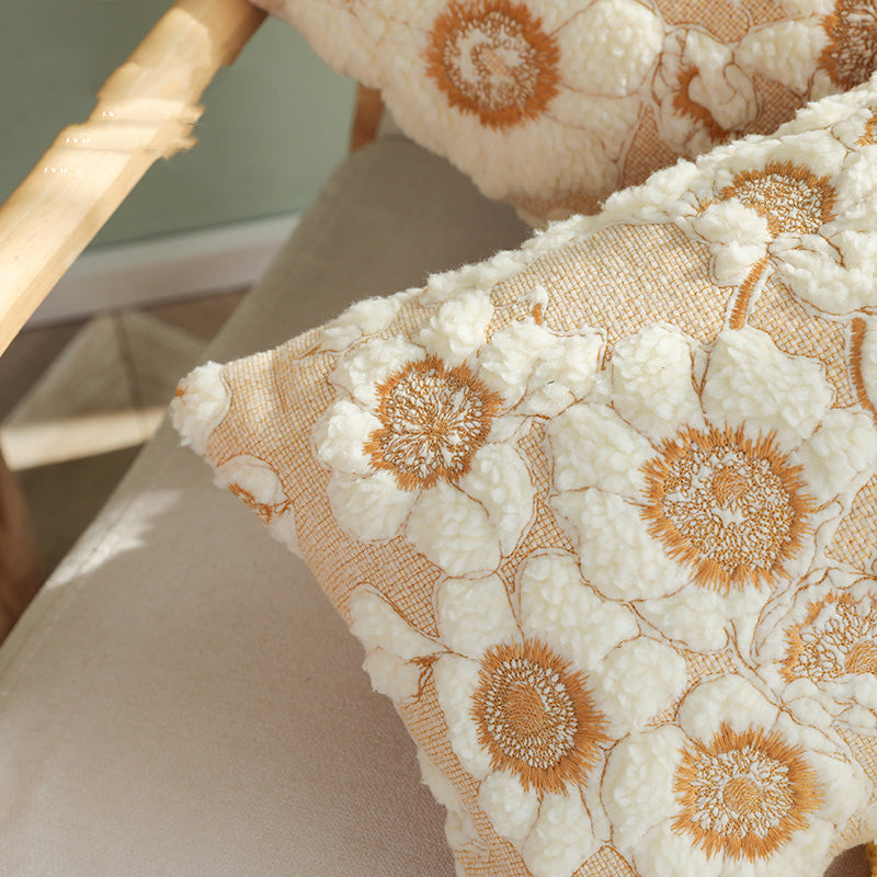 Sunflower Cotton Throw Pillow Cover