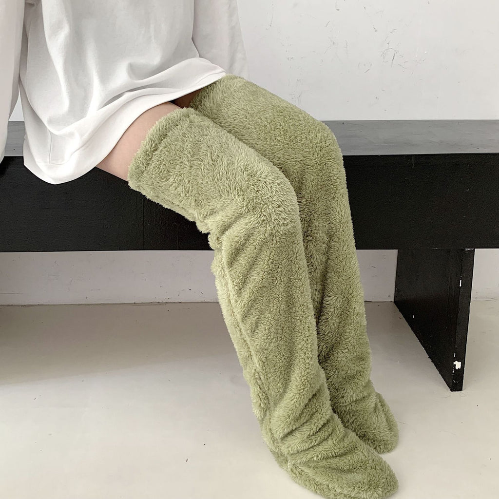 Cotton Fuzzy Over-Knee Socks