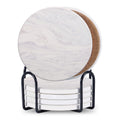 Ceramic Coaster Set of 6 with Metal Stand