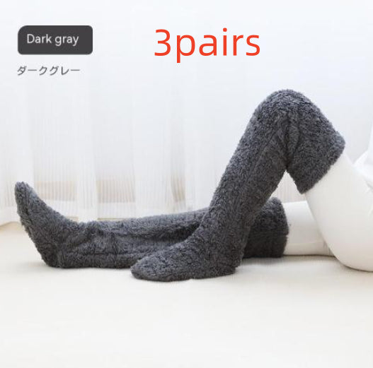 Cotton Fuzzy Over-Knee Socks