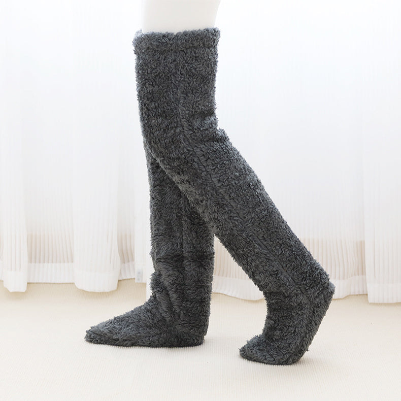 Cotton Fuzzy Over-Knee Socks