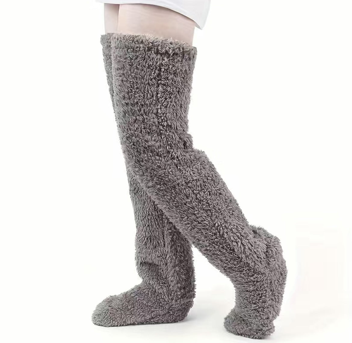 Cotton Fuzzy Over-Knee Socks